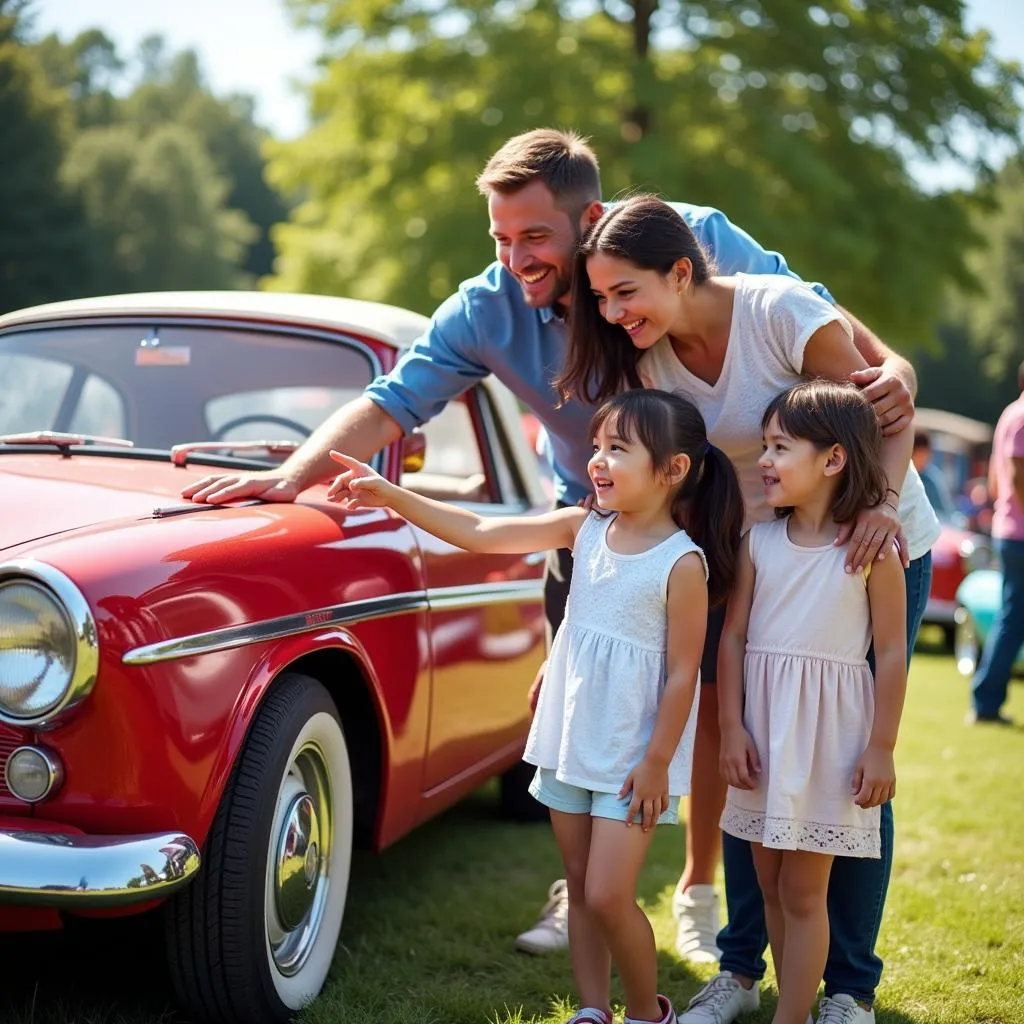 Family Enjoying the Hershey Car Show