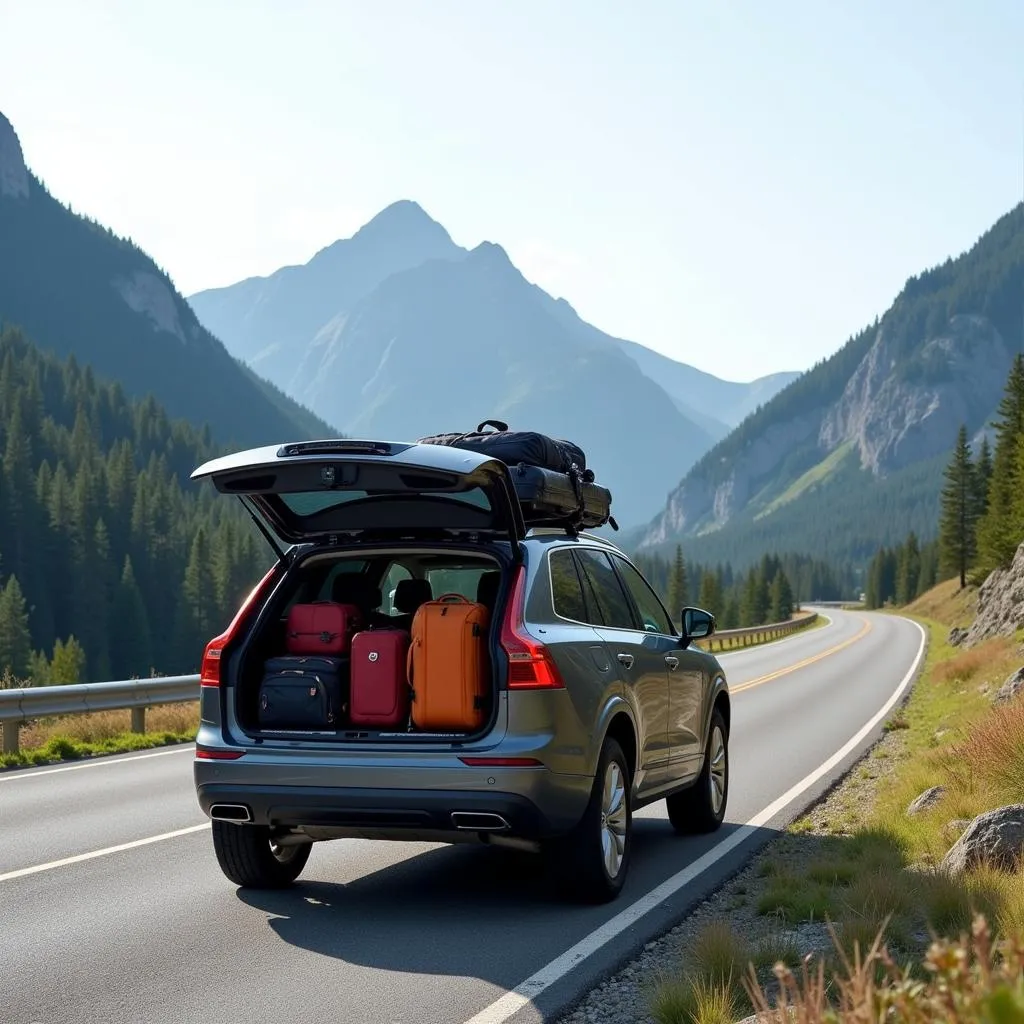 Family SUV on a Road Trip