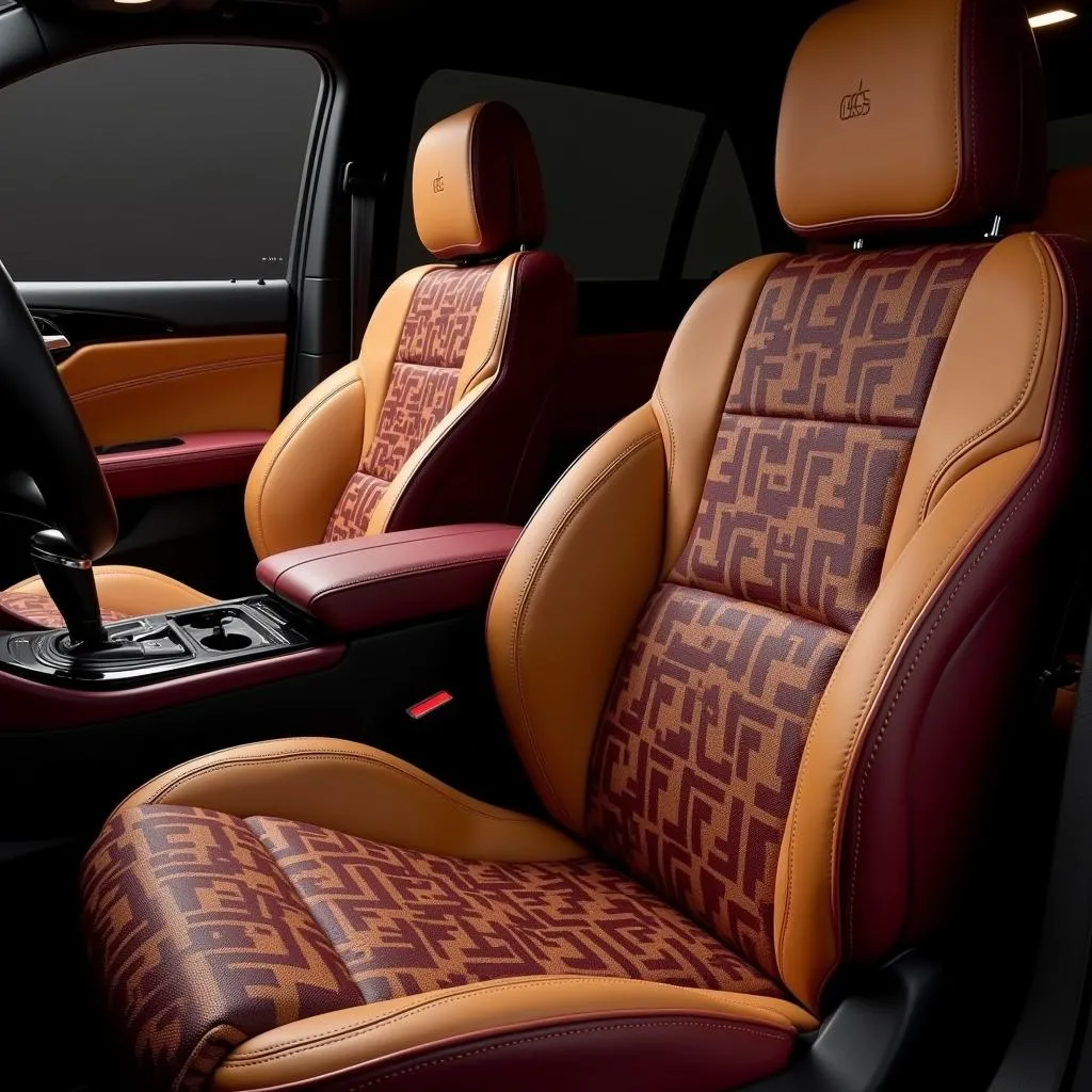 Luxurious Car Interior with Fendi Design