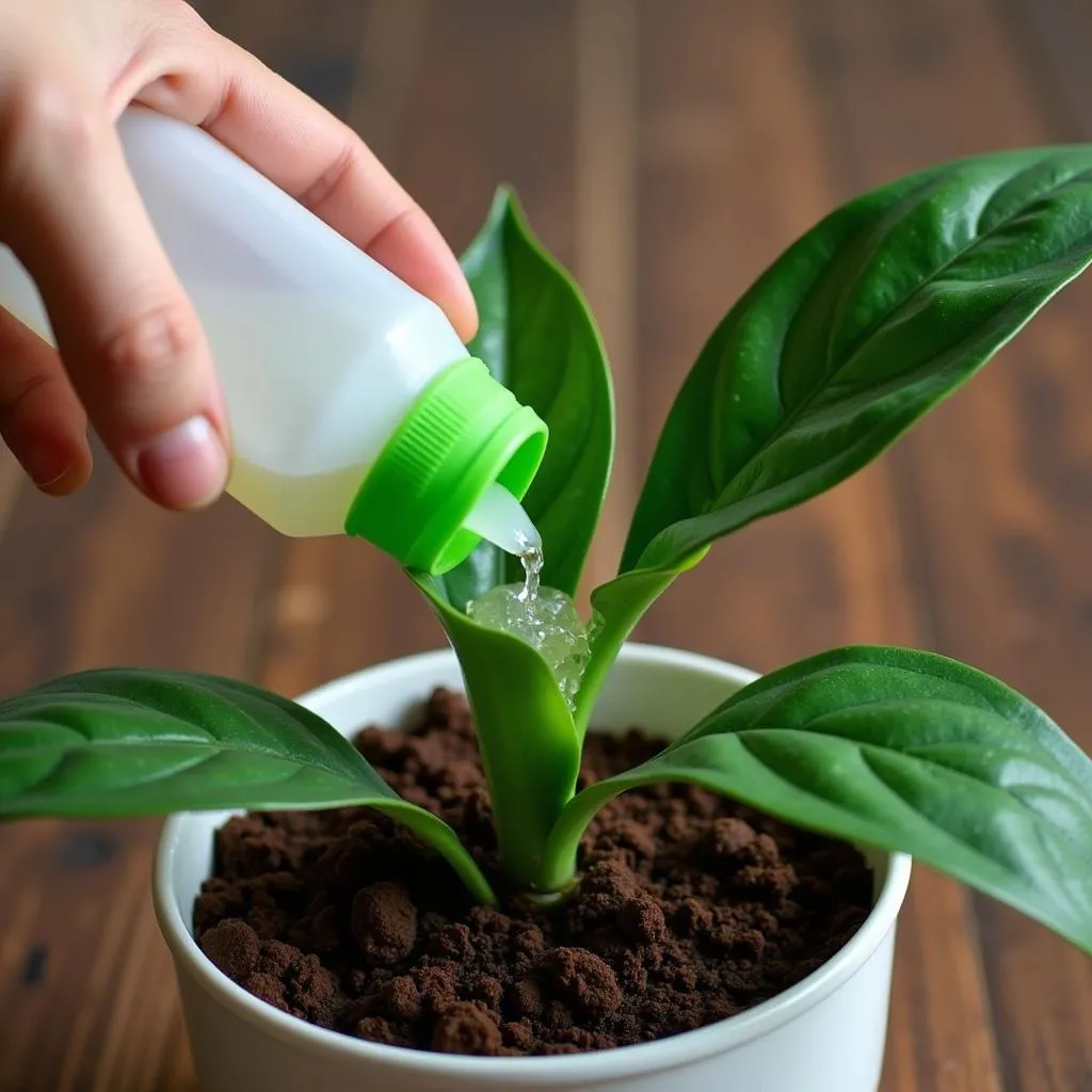 Fertilizing Aglaonema Pictum Tricolor during growing season