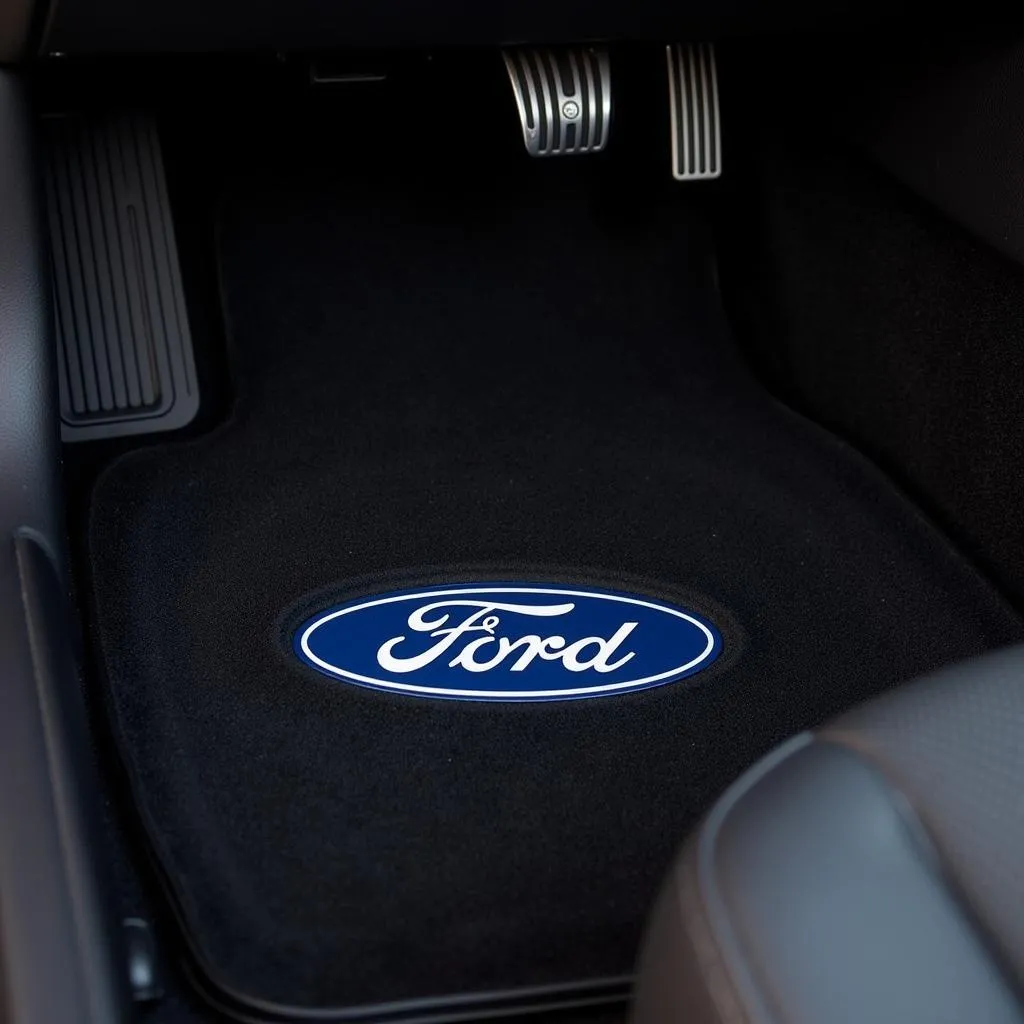 Ford car mats with logo providing interior protection