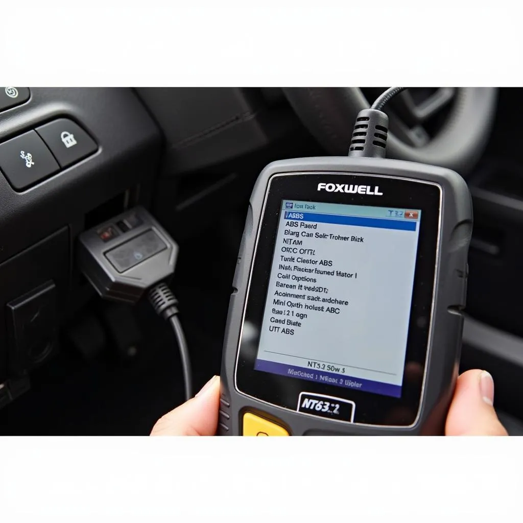 Foxwell NT630 Plus OBD2 Scanner performing ABS diagnostics