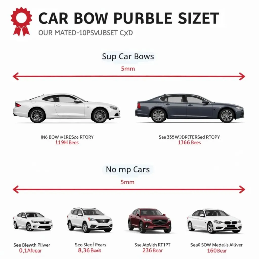 Car bow size comparison chart