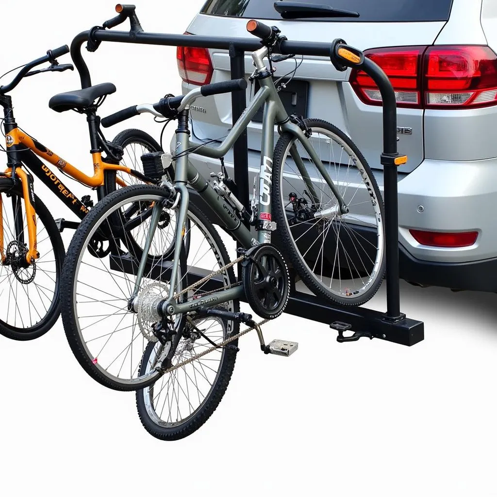 Hanging Hitch Bike Rack Mounted on a Car