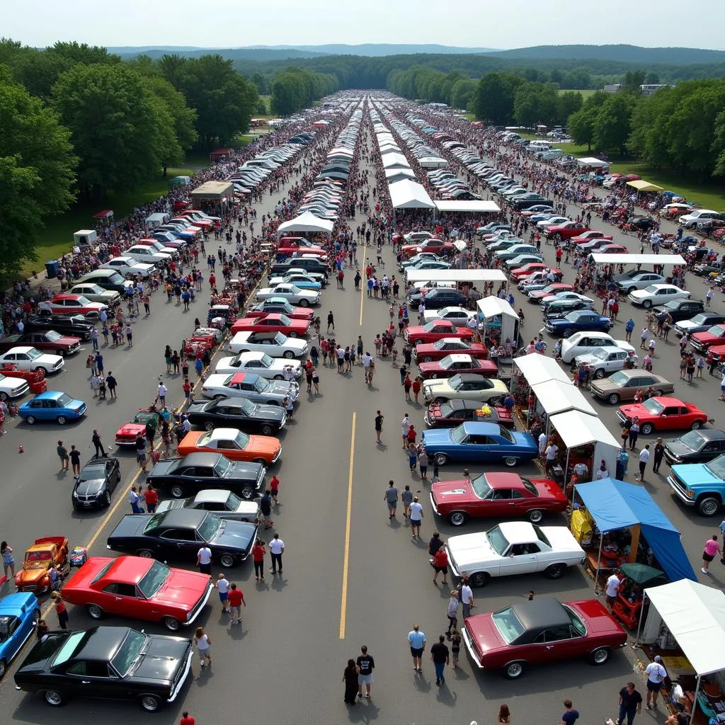 Aerial View of Hershey Car Show Swap Meet