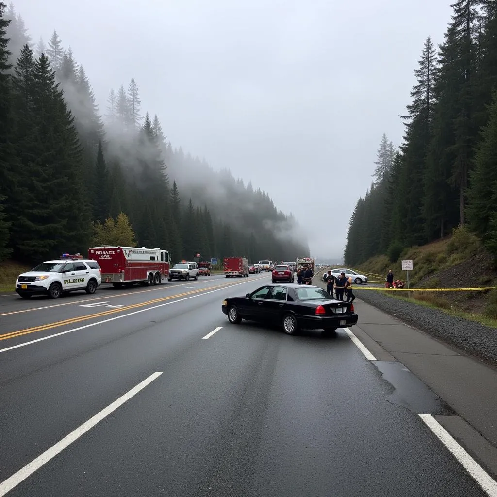 Aftermath of a Car Accident on Highway 101 near Sequim