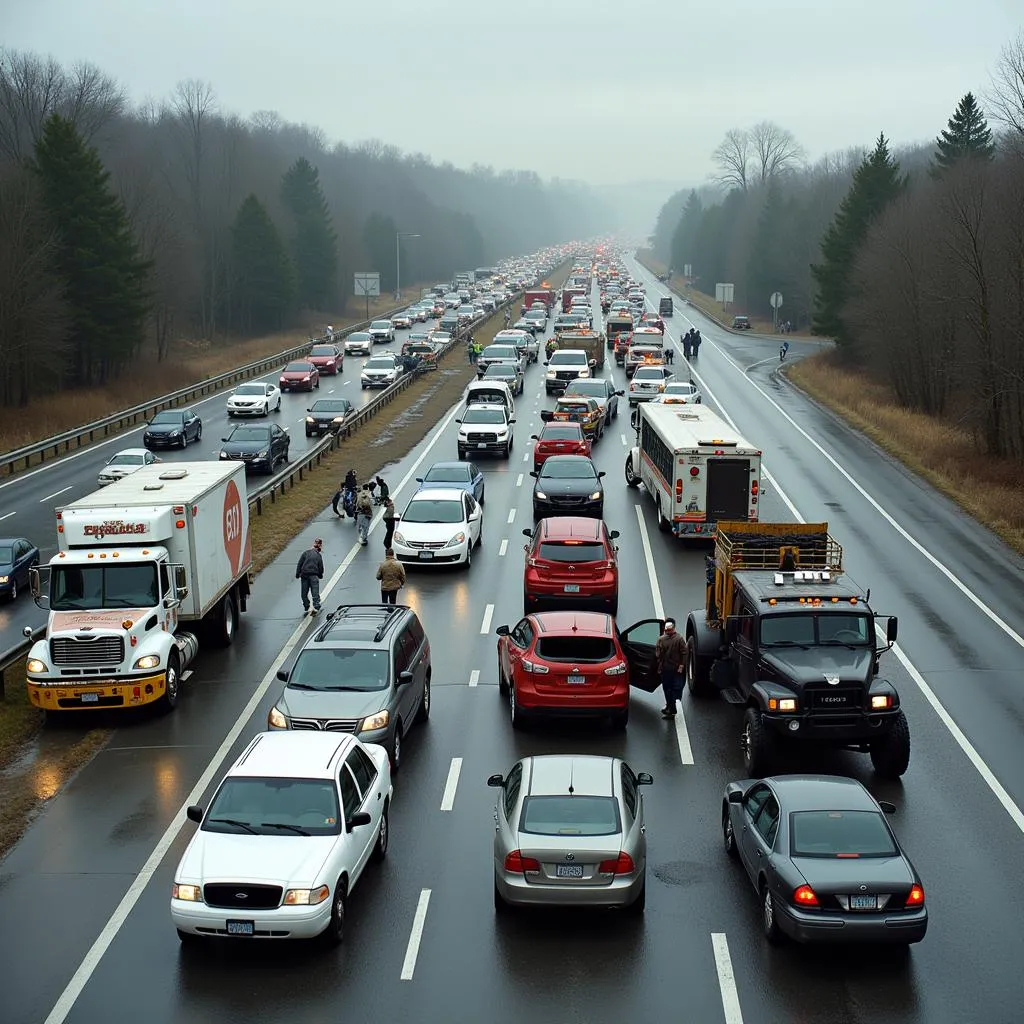 Car Accident Scene on Highway 41