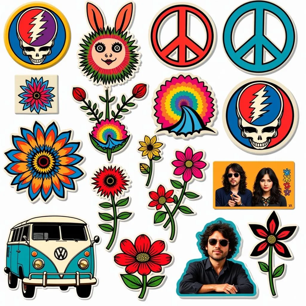 Collage of Hippie Car Decals