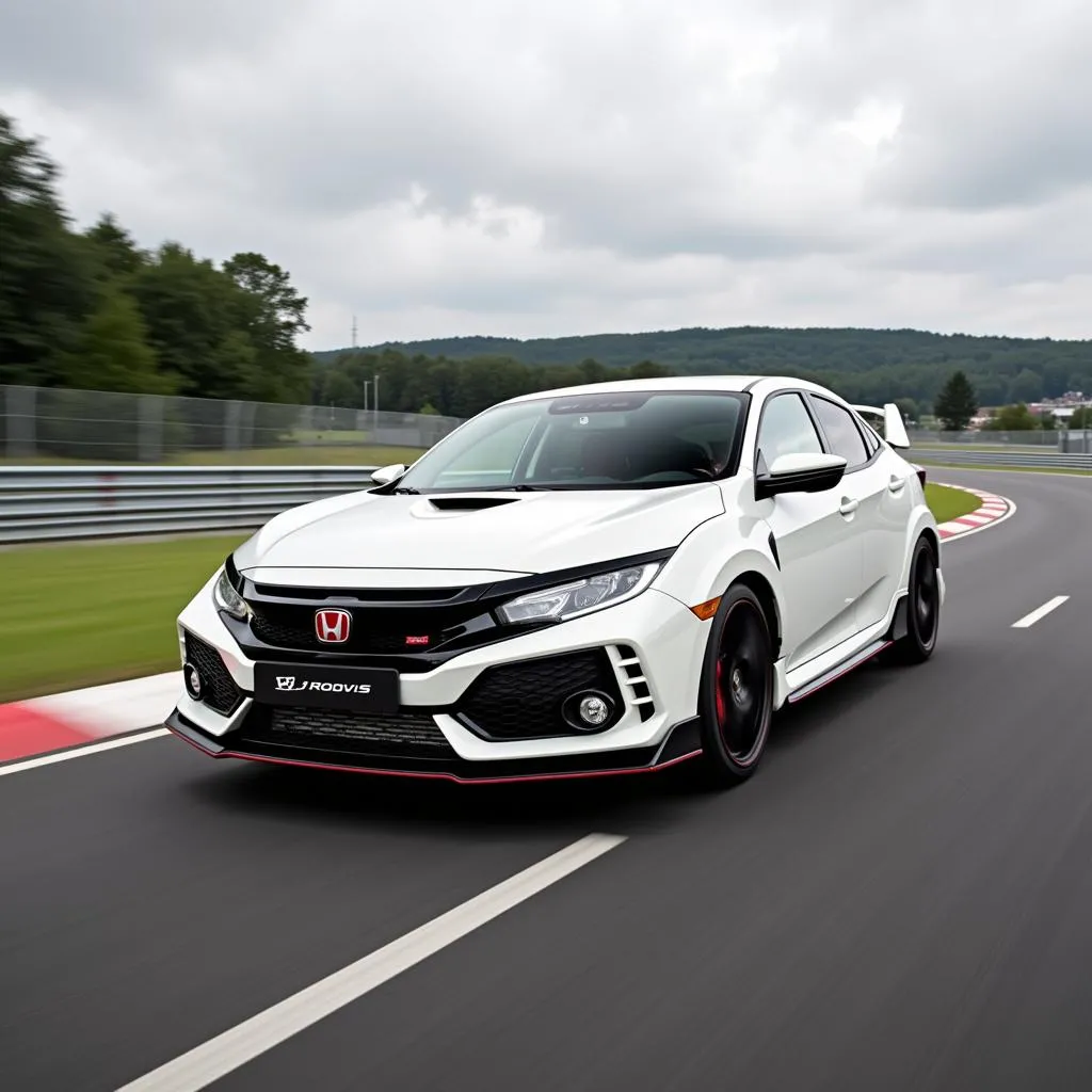 Honda Civic Type R on Racetrack