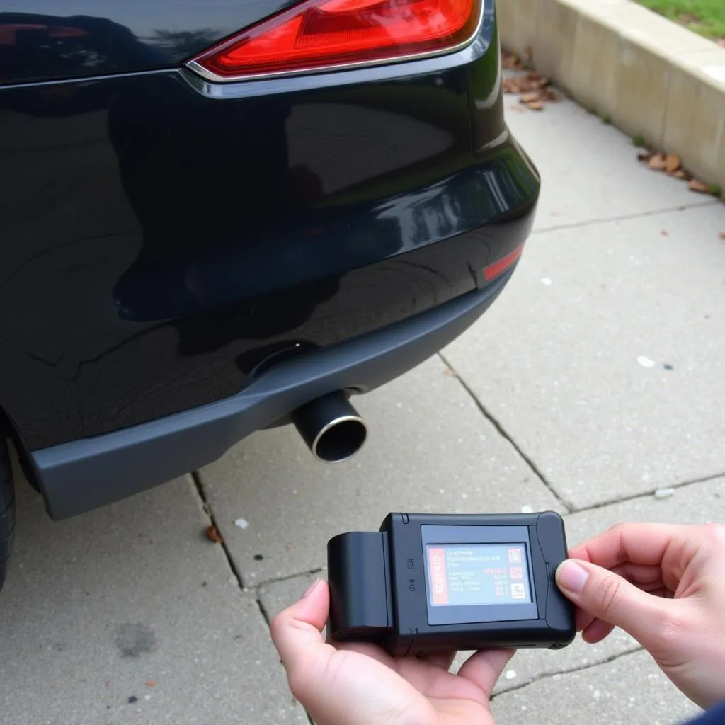 OBD device plugged into a car's diagnostic port