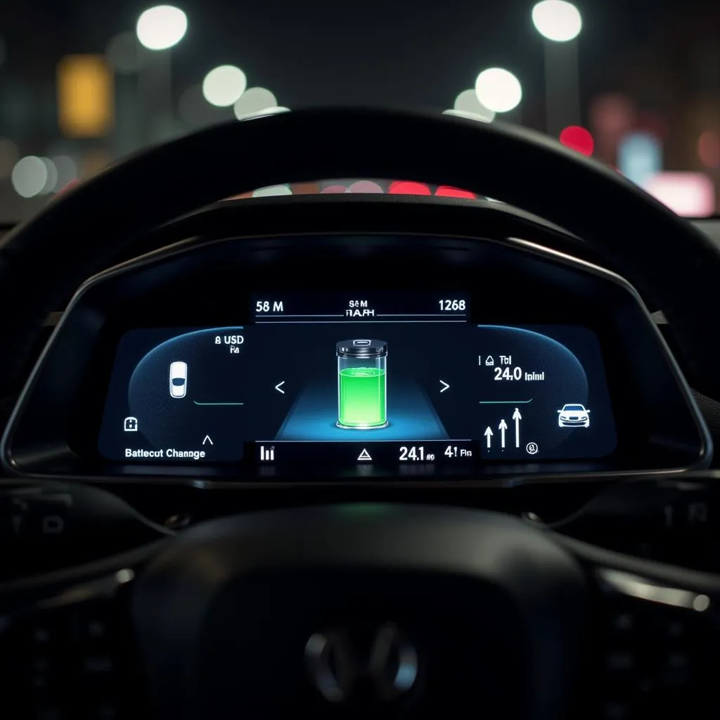 Modern hybrid car dashboard display