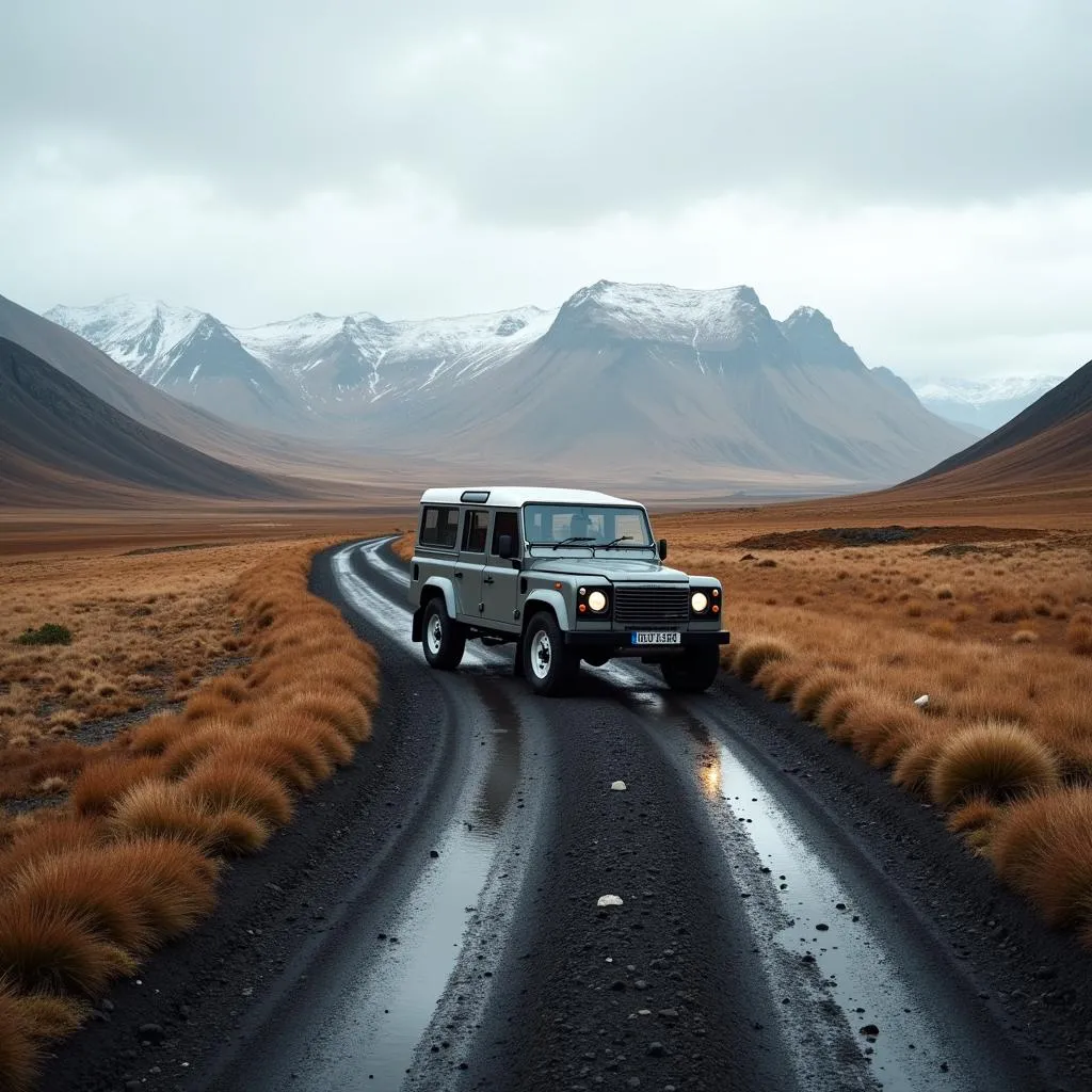 4x4 car driving on Icelandic F-Road