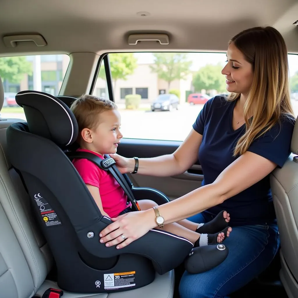 Parent Installing Car Seat