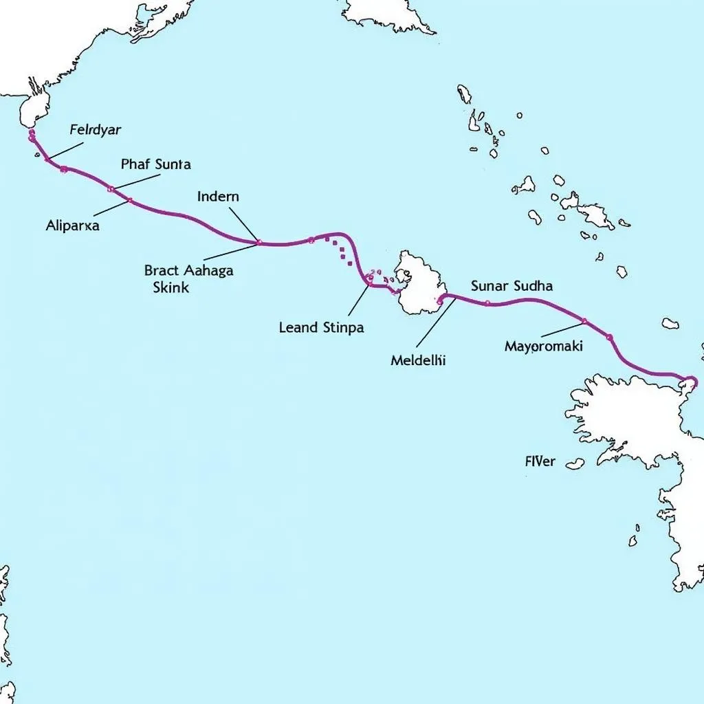 Map illustrating inter-island car shipping routes