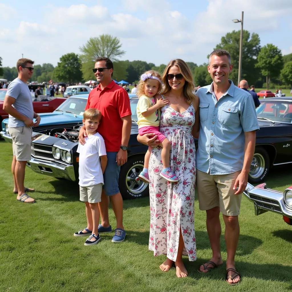 Attendees at an Iowa Car Show