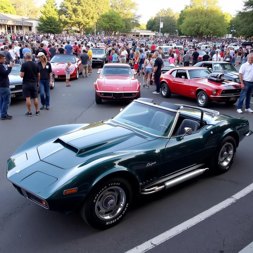 Crowds at the James Dean Car Show