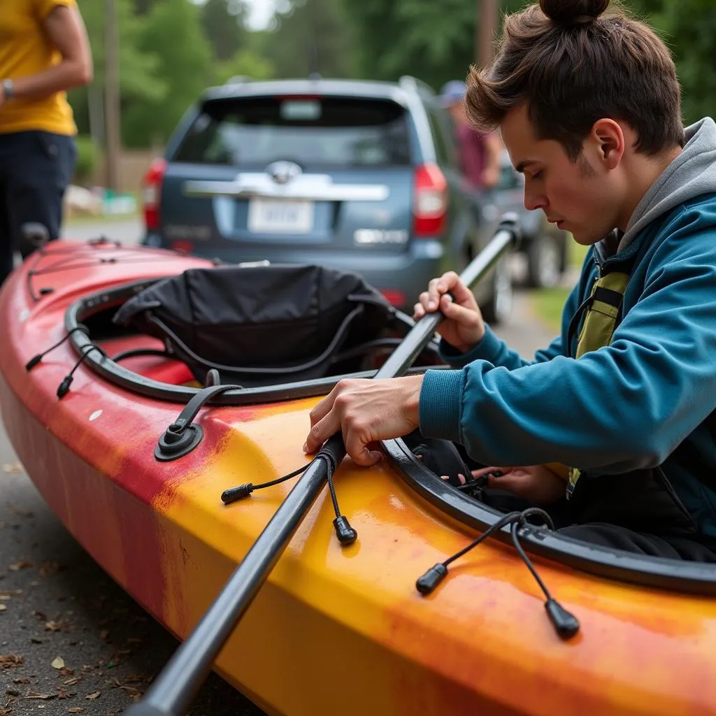 Inspecting a Kayak for Damage