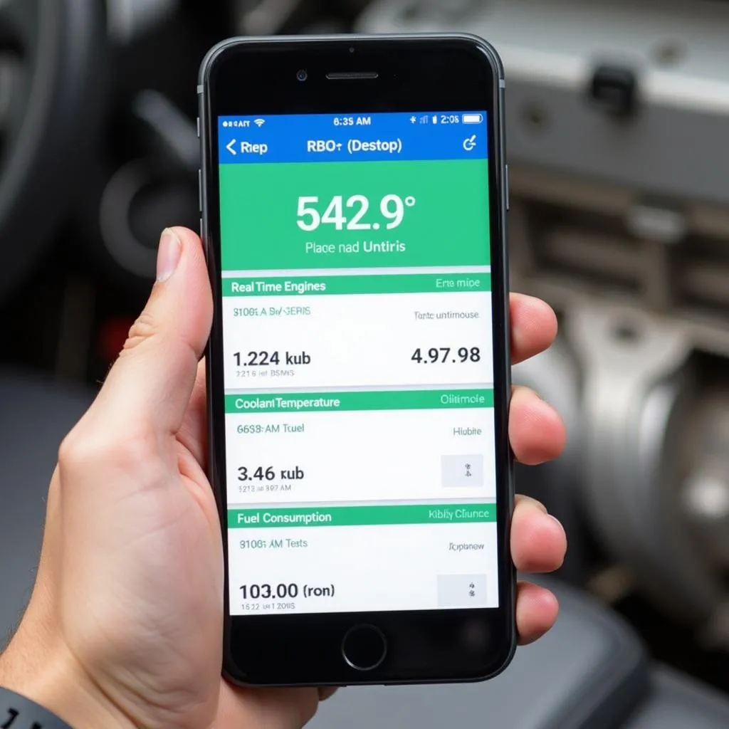 Kiwi OBD app interface on a smartphone