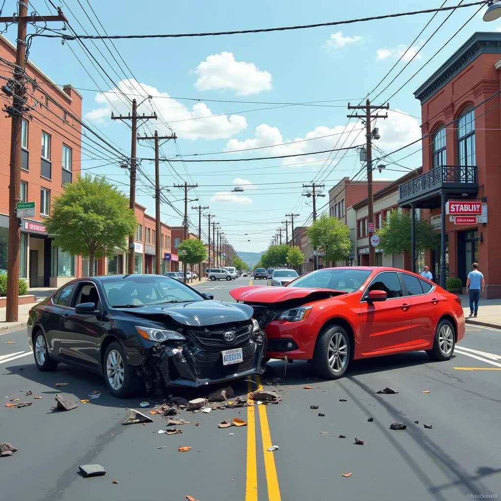 Car accident at a busy Lakeview intersection