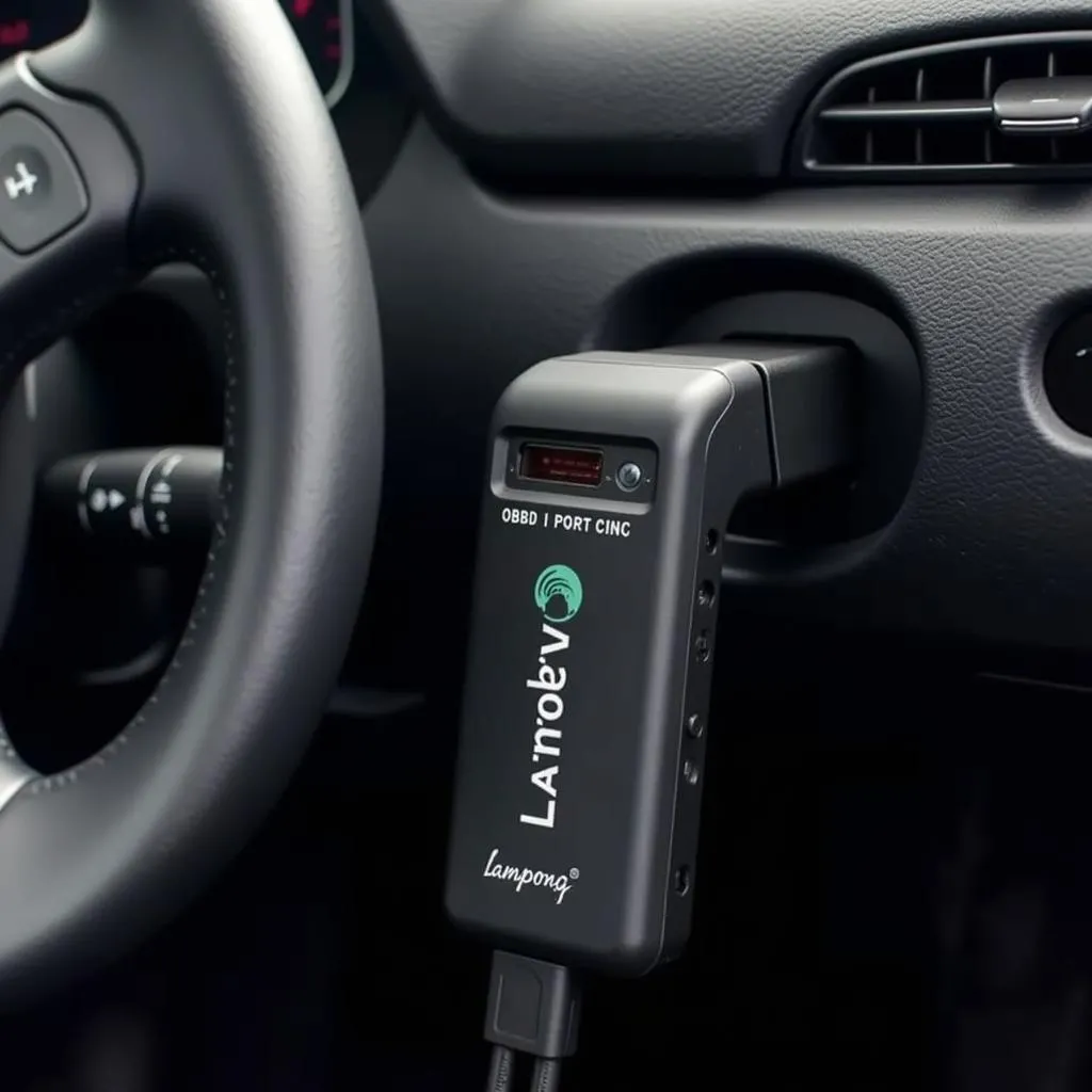 Lampong OBD II Scanner Plugged into a Car's Port