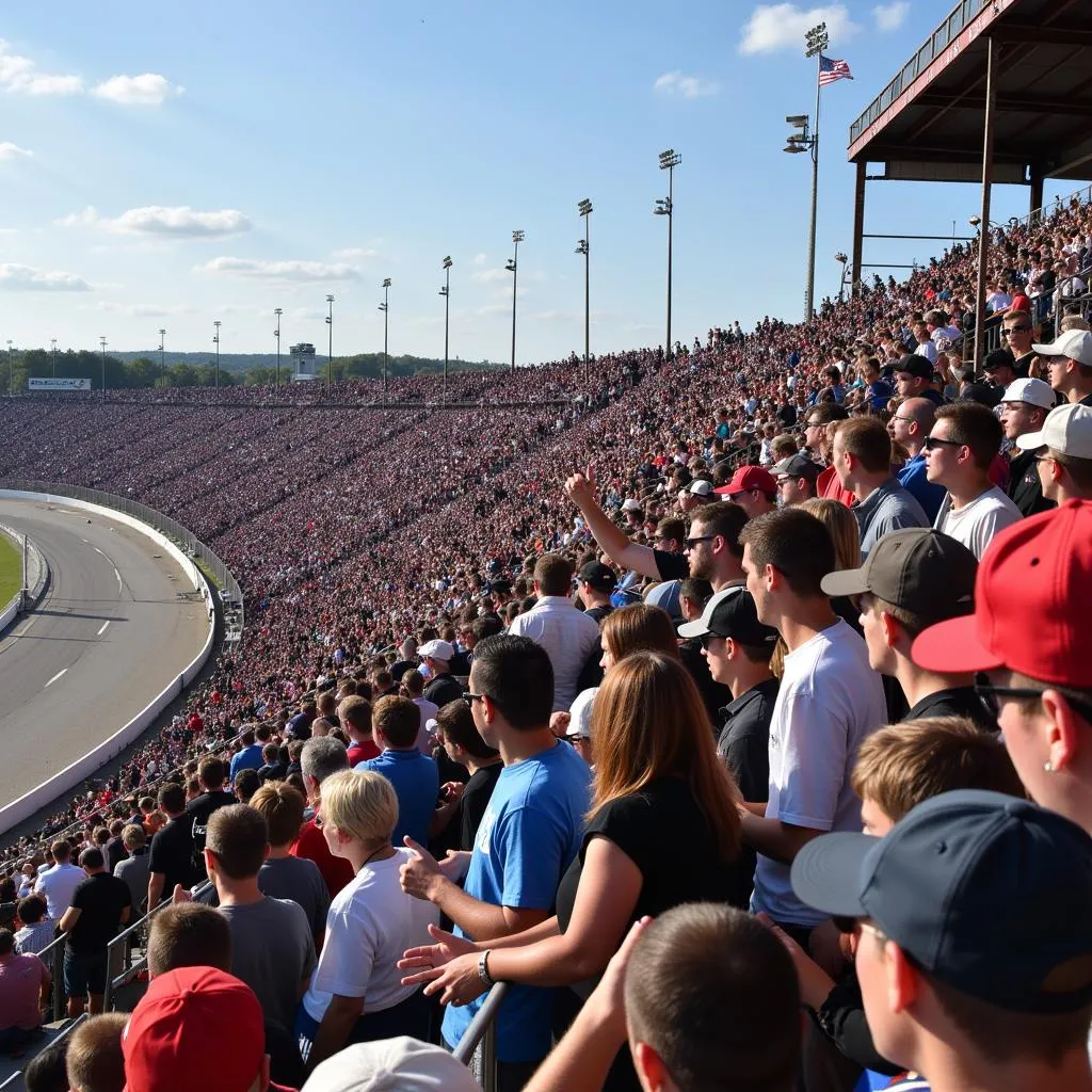 Spectators enjoying a Legends dirt car race