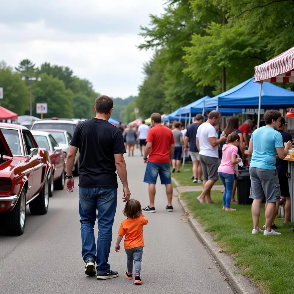 Attendees enjoying the festivities at the Madrid Iowa Car Show