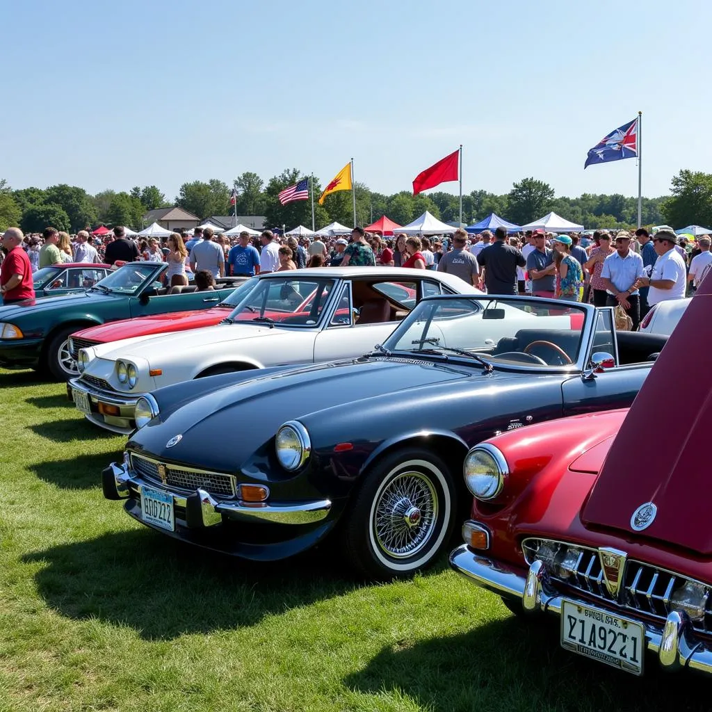 Classic cars on display at the Madrid Iowa Car Show