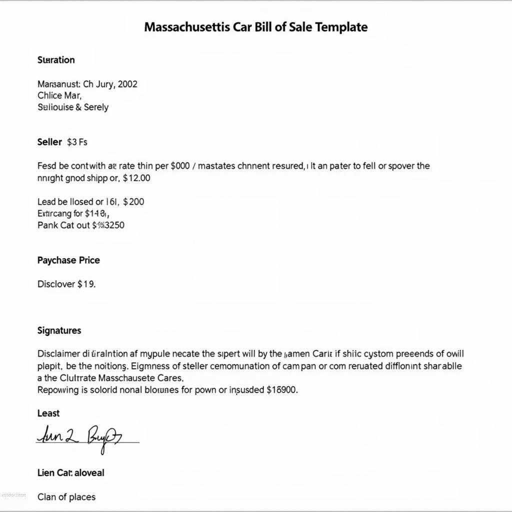 Car Bill of Sale Template Massachusetts: What You Need to Know