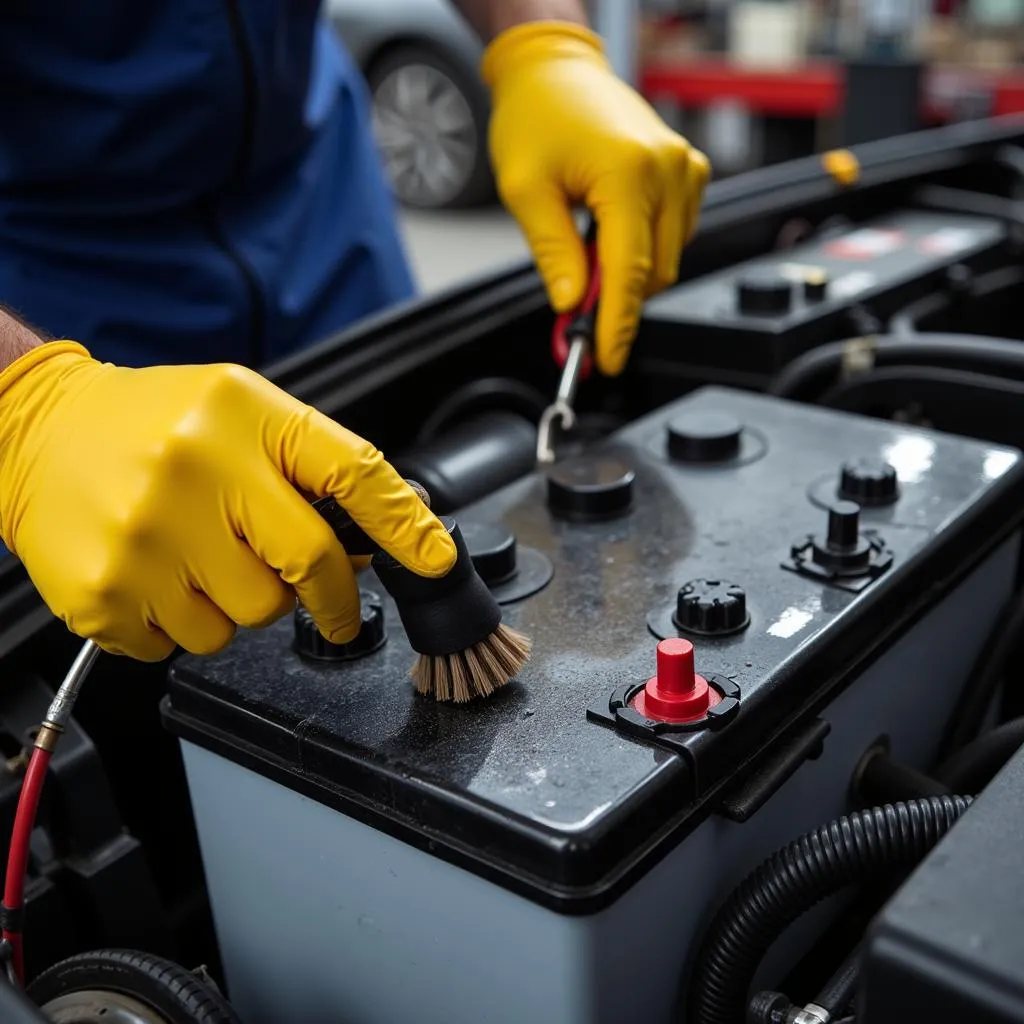 Cleaning Car Battery Terminals