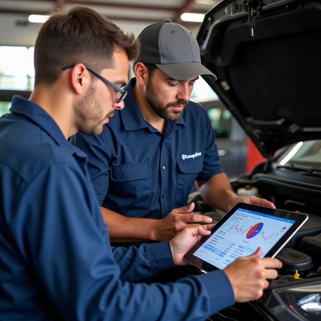 Mechanic Explaining Car Issue