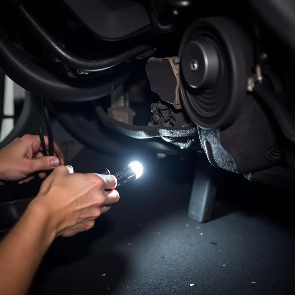 Mechanic Inspecting Car Seat