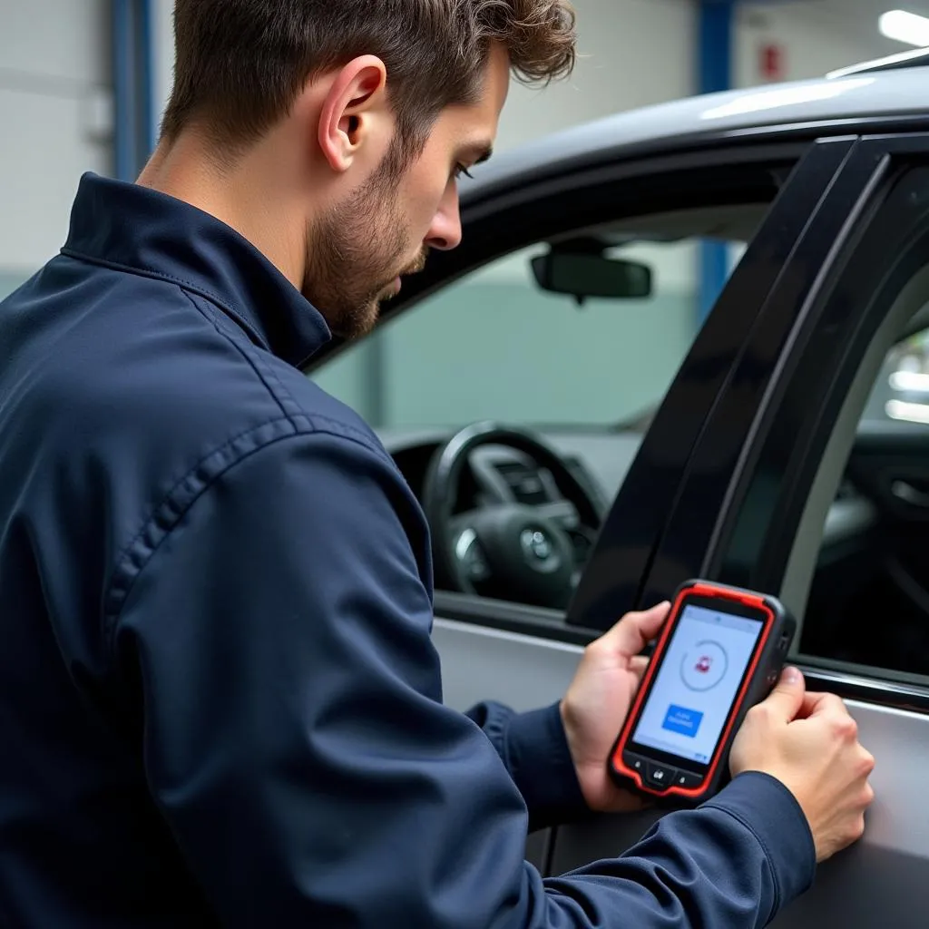 Mechanic Using Dealer-Level Scan Tool