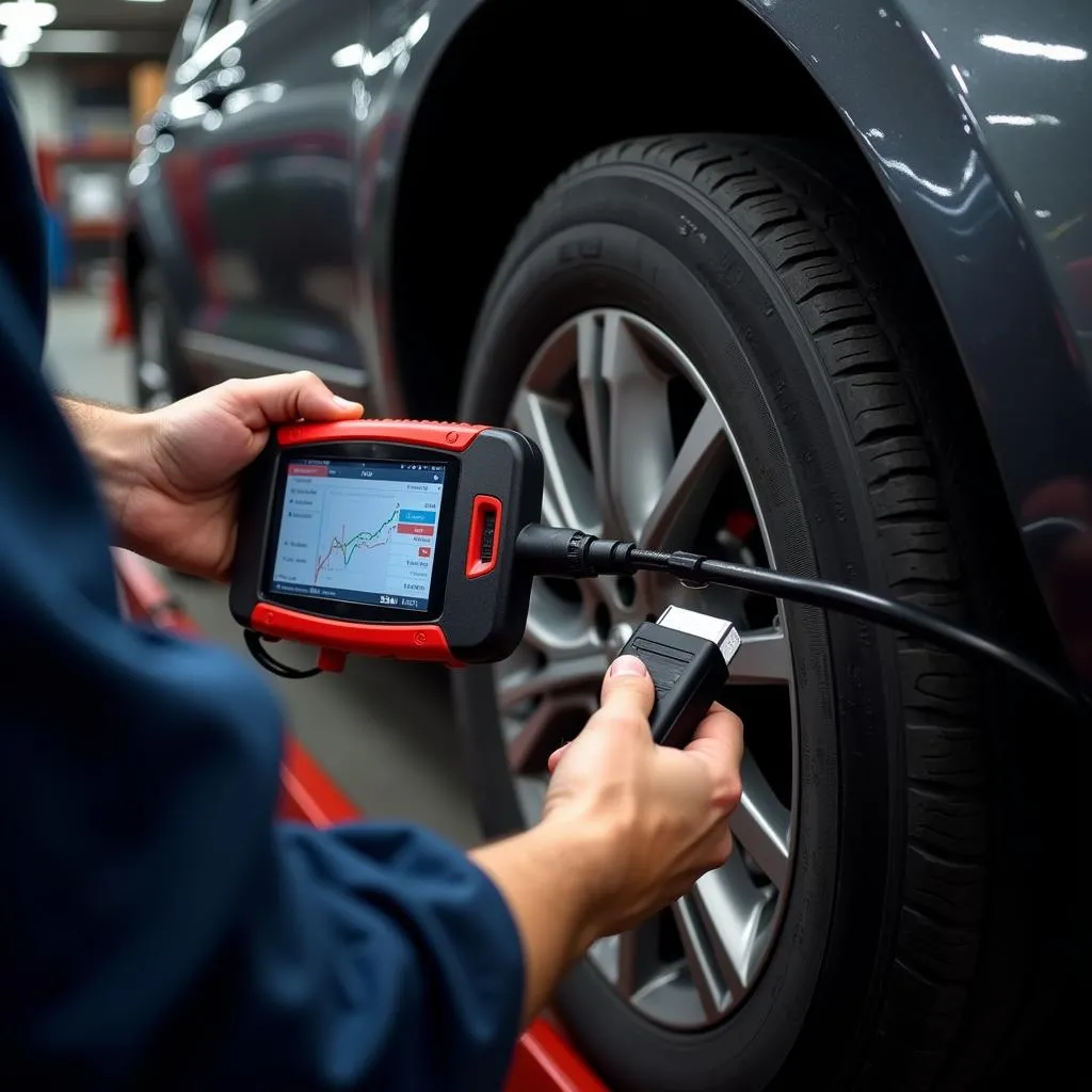 Mechanic Diagnosing Car Issues with an OBD Scan Tool