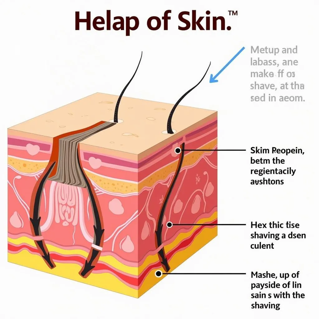 Cross-section diagram of men's skin structure