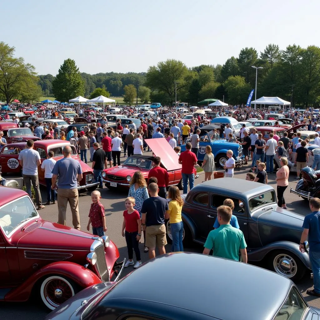 Enthusiasts at a Michigan Car Show