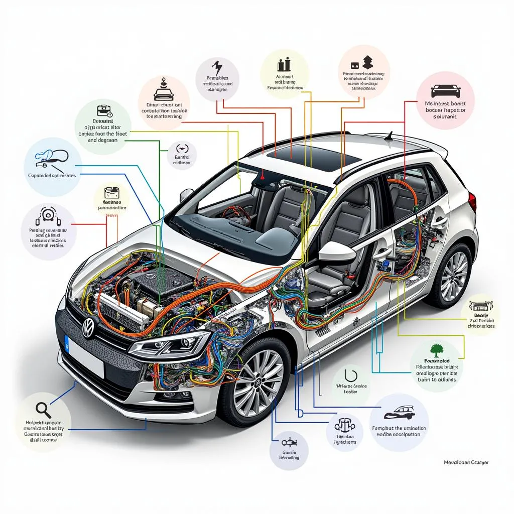 Complex Wiring Diagram of a Modern European Car