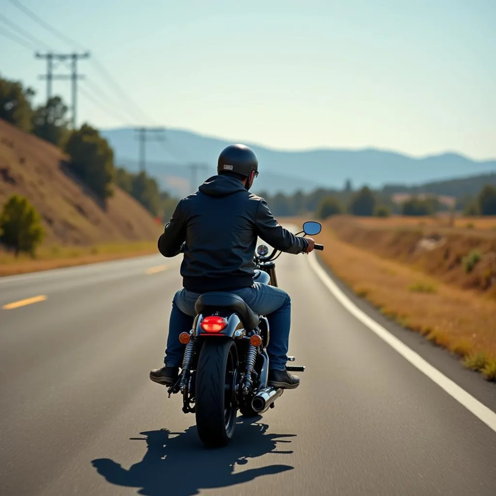 Motorcyclist Enjoying Open Road