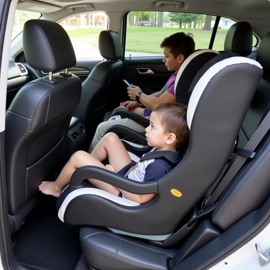 Three Car Seats Installed in a Row