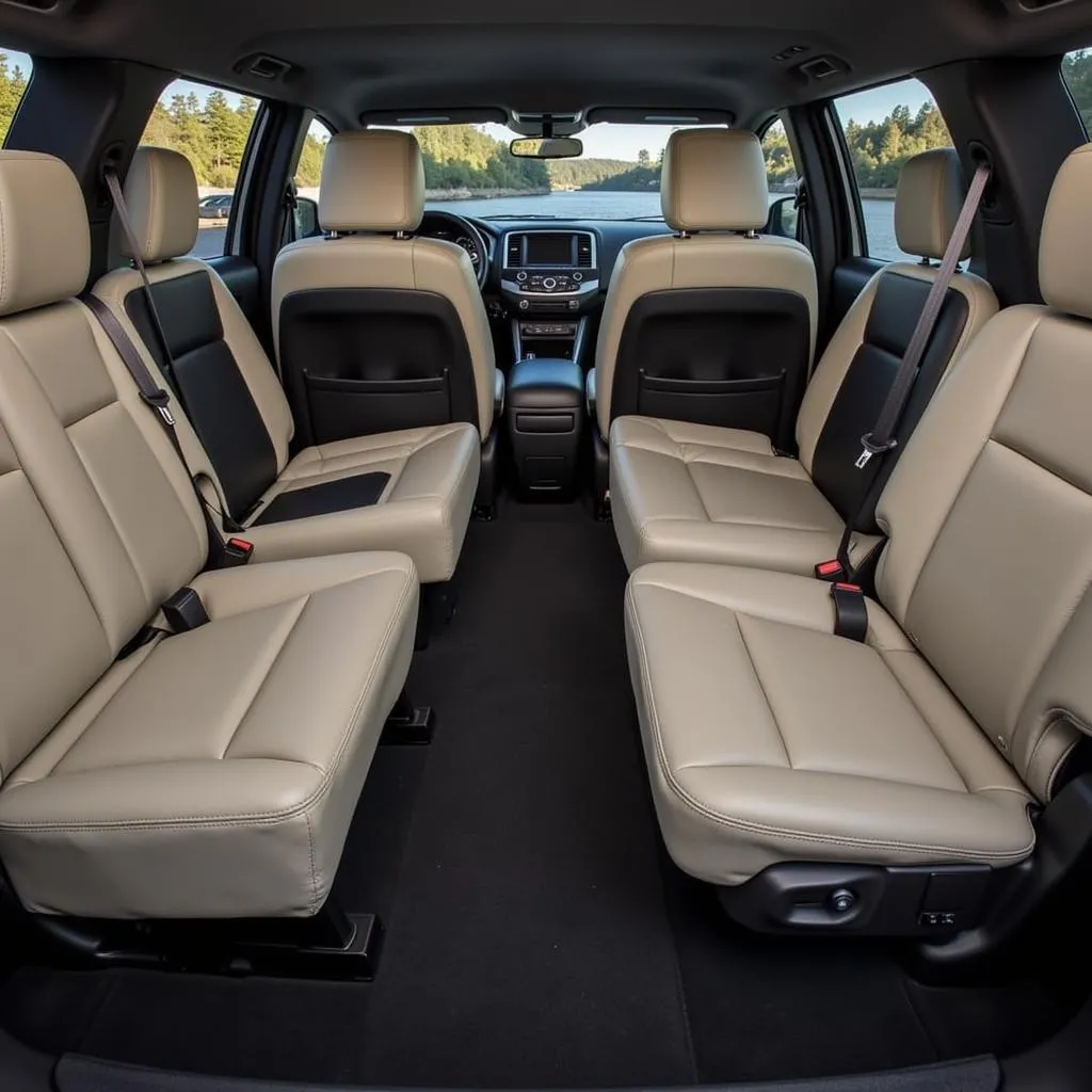 Spacious interior of a Nissan Pathfinder