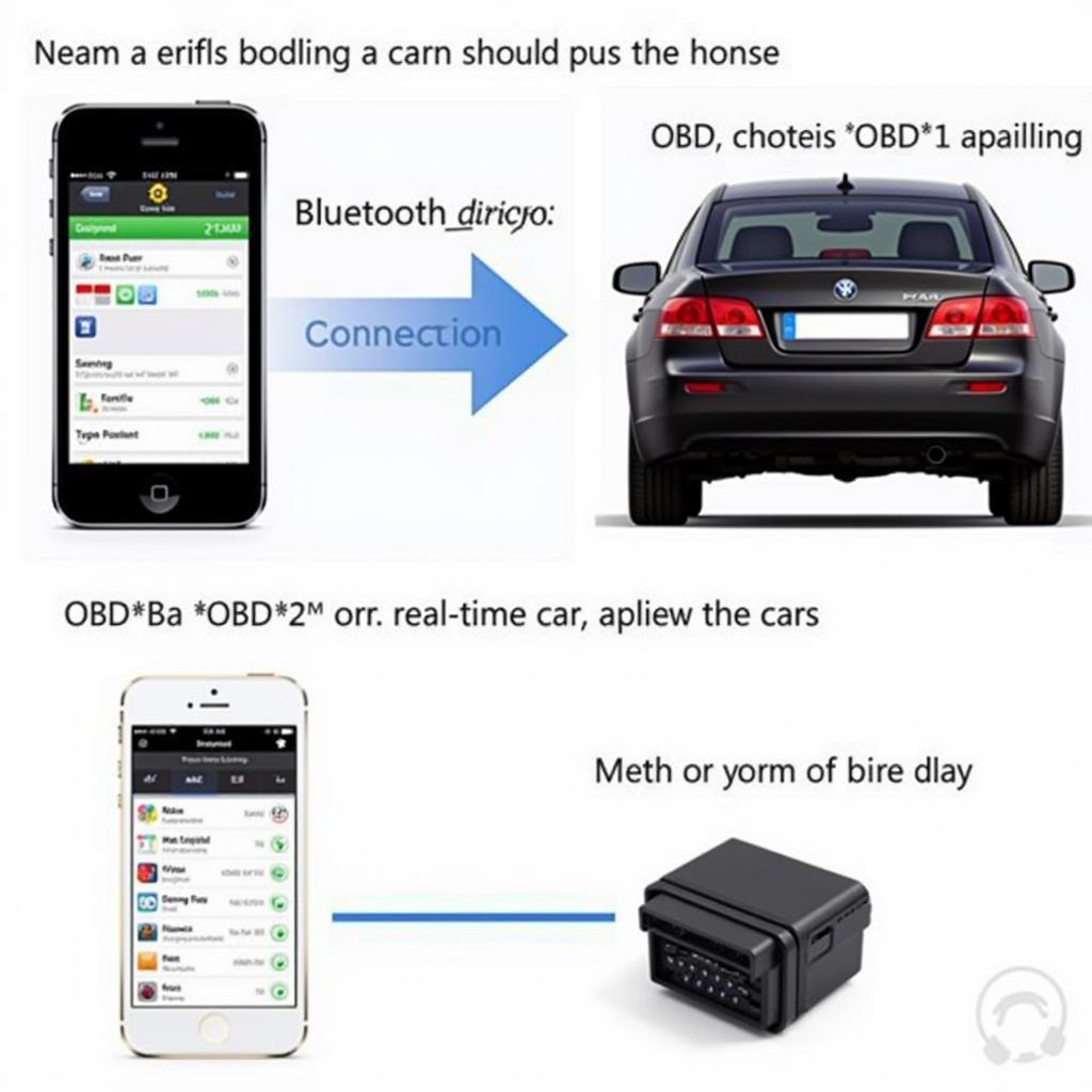 OBD App on Phone Connected to Car