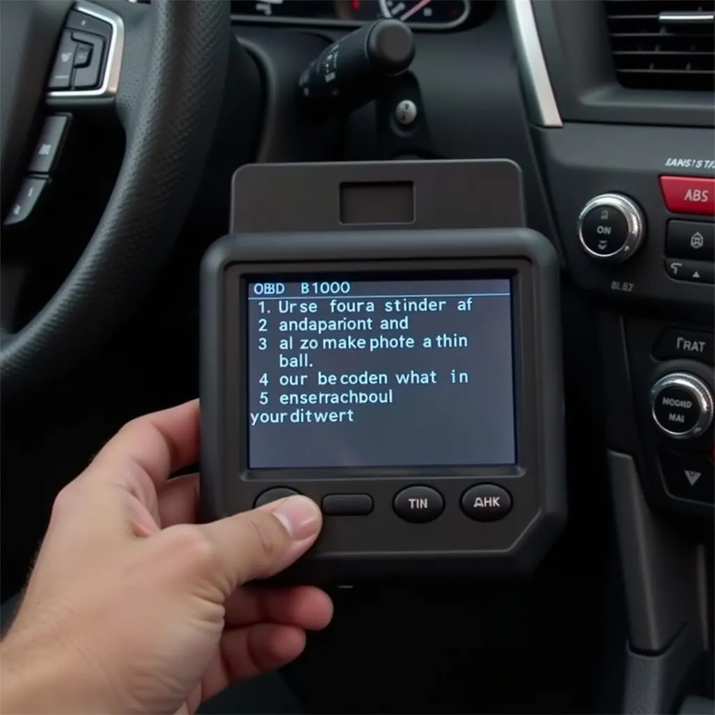 OBD Code B1000 Displayed on Scanner