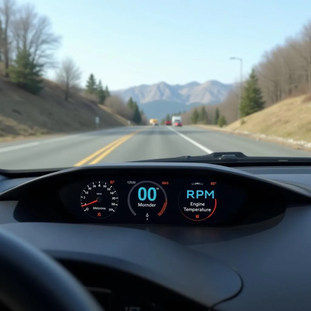 OBD II HUD Displaying Vehicle Information