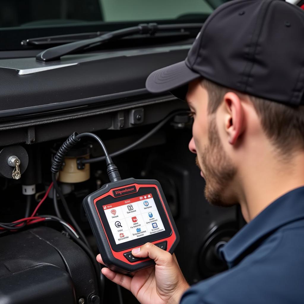 Connecting a diagnostic scanner to the OBD port