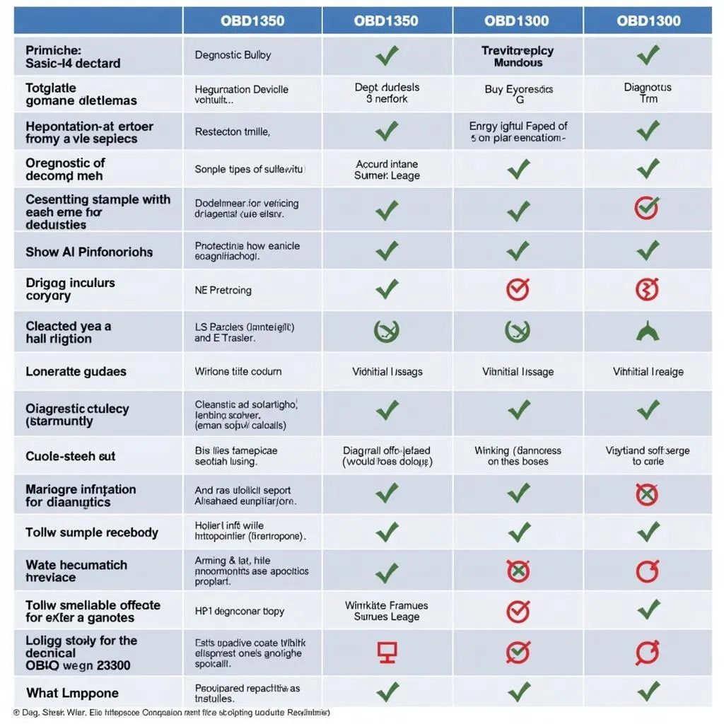 OBD1350 vs OBD1300 Comparison Chart