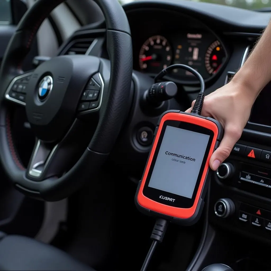 OBD Scanner Connected to a Car's OBD-II Port