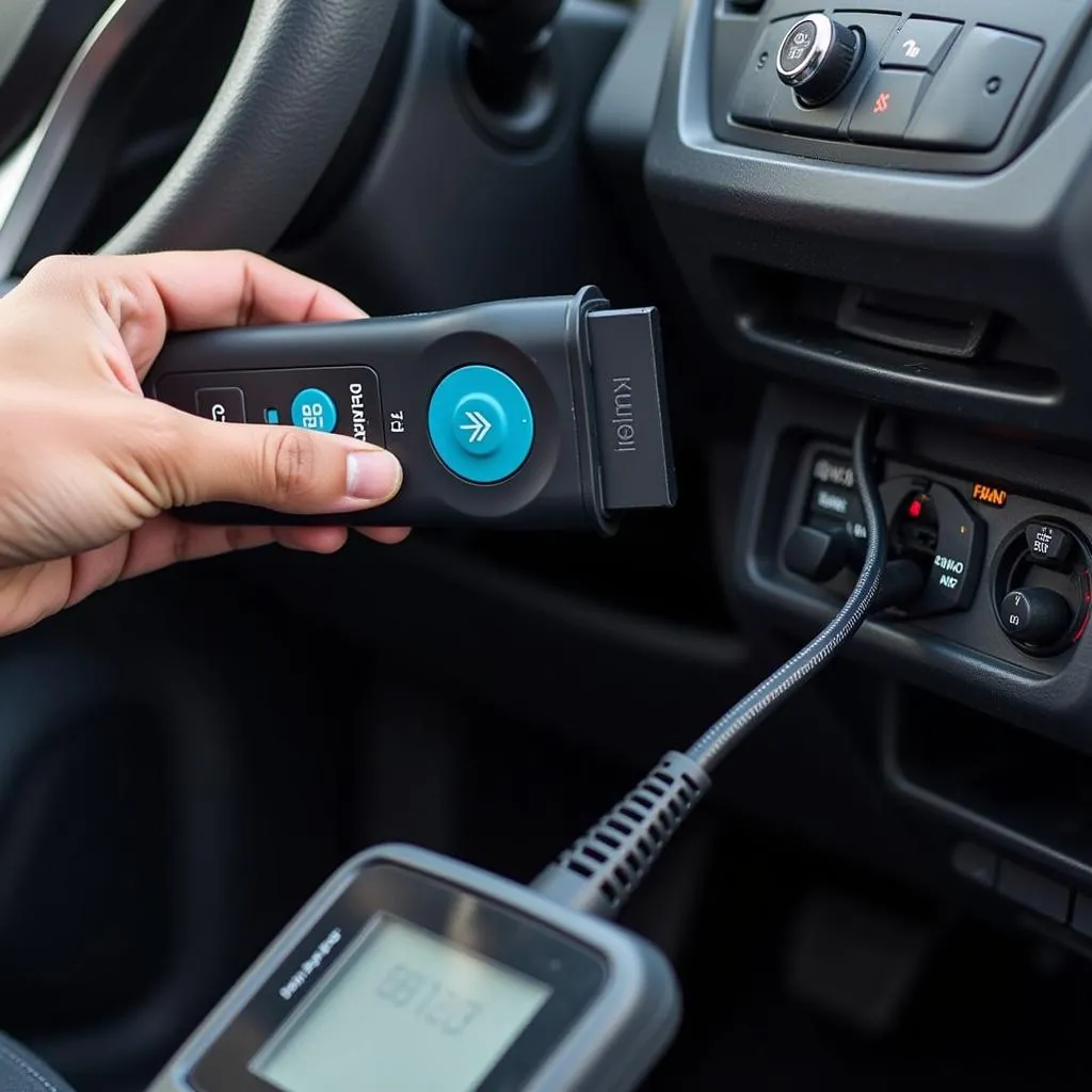 OBD Scanner Connected to a Car