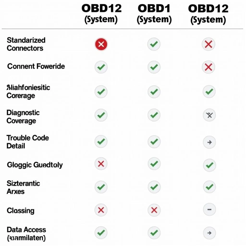 OBD1 vs OBD2 Comparison Table