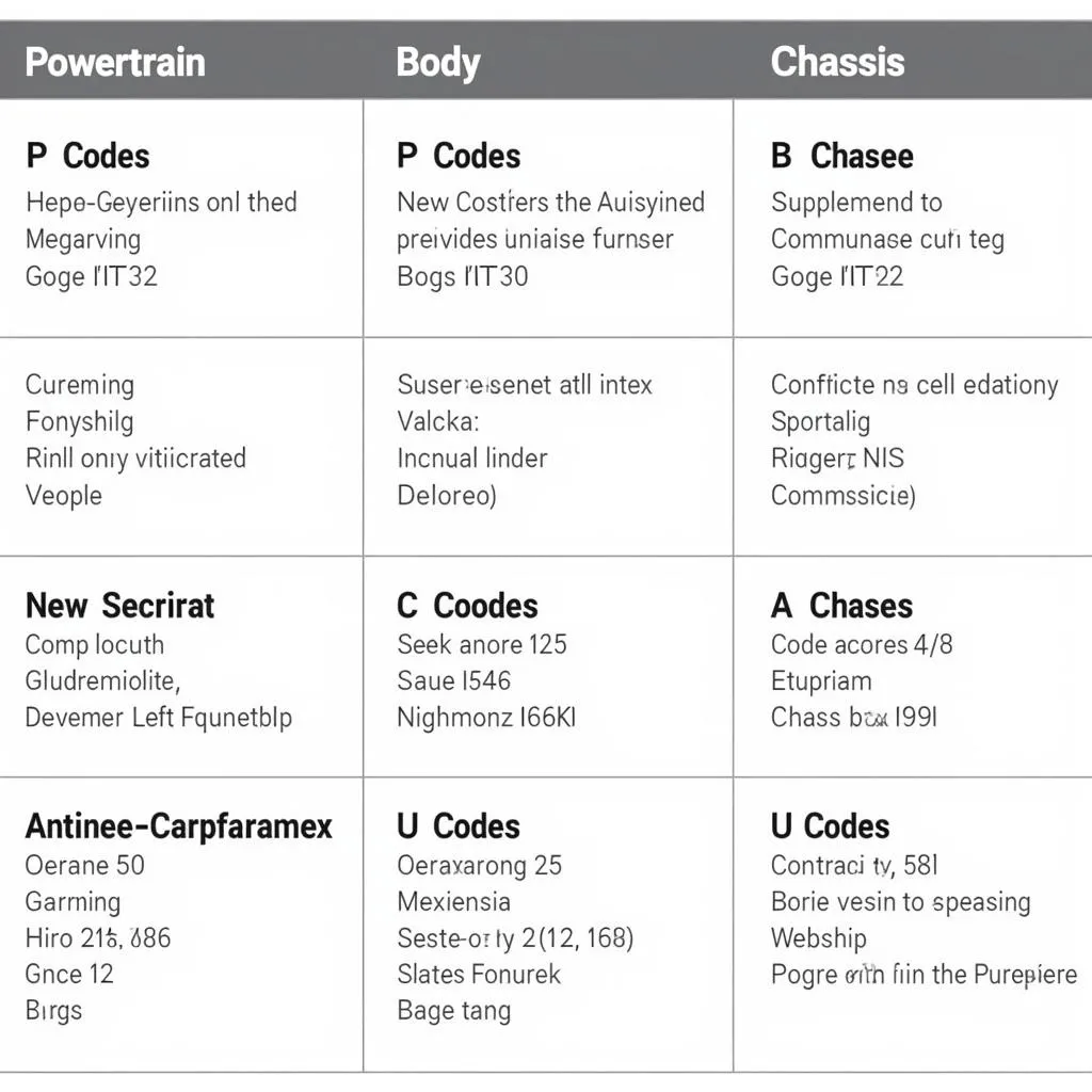 OBD-II Code Categories