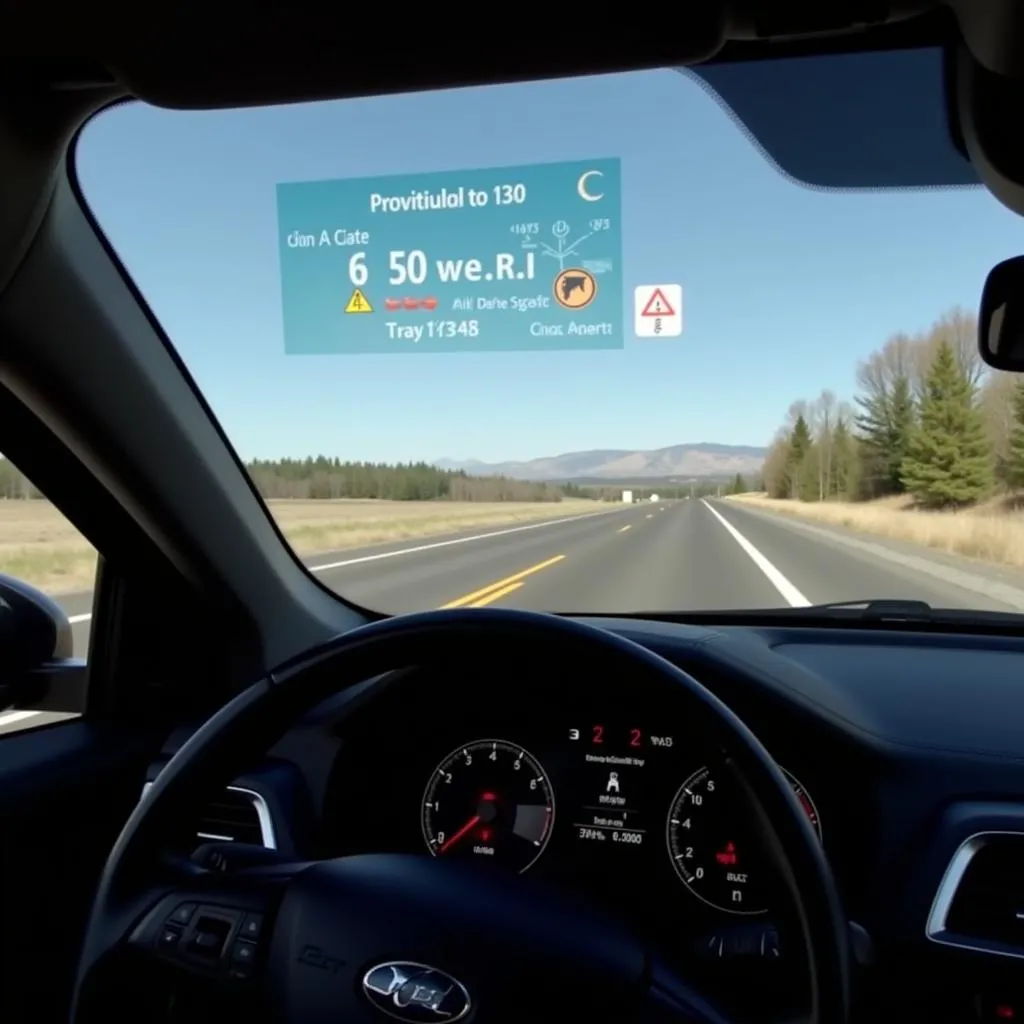 OBD2 HUD Displaying Speed and Navigation