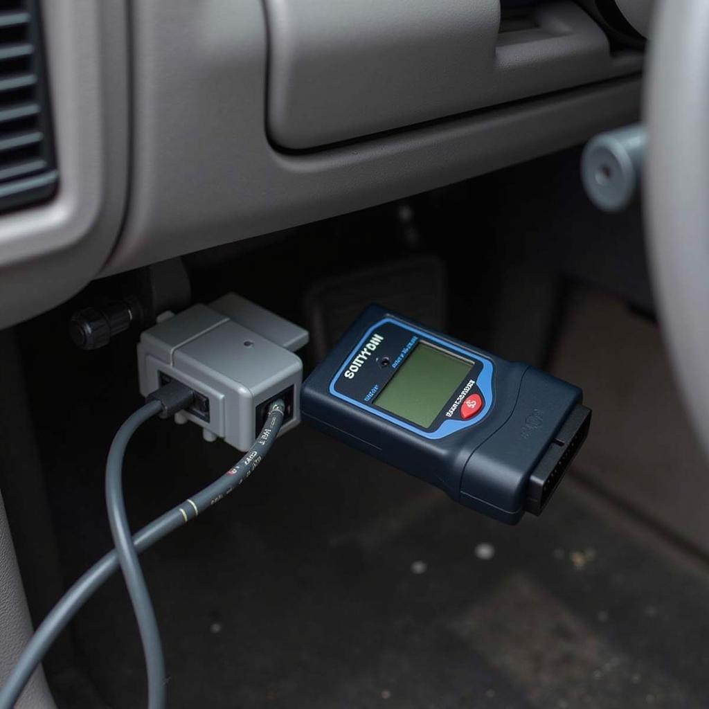 OBD2 Scanner Connected to a Chevrolet Van